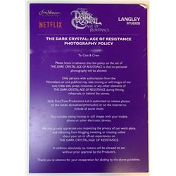 The Dark Crystal: Age of Resistance (2019– ) - No Photography Studio Sign