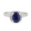 Image 2 : 2.41 ctw Sapphire and Diamond Ring - 14KT White Gold