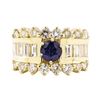 Image 2 : 2.88 ctw Blue Sapphire And Diamond Ring - 14KT Yellow Gold