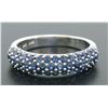Image 3 : 14kt White Gold 1.25 ctw Domed Pave Round Blue Sapphire Band Ring