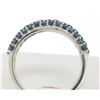 Image 4 : 14kt White Gold 1.25 ctw Domed Pave Round Blue Sapphire Band Ring