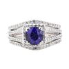 Image 2 : 2.70 ctw Sapphire And Diamond Ring - 14KT White Gold