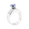 Image 4 : 2.49 ctw Sapphire And Diamond Ring And Attached Band - 18KT White Gold
