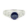 Image 2 : 1.69 ctw Round Brilliant Blue Sapphire And Diamond Ring - 14KT White Gold