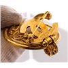 Image 2 : Chanel Vintage Gold-Tone CC Gripoix Drop Brooch