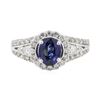 Image 2 : 1.95 ctw Sapphire and Diamond Ring - 18KT White Gold