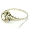 Image 2 : Antique Art Deco 18kt White Gold 0.46 ctw European Diamond Solitaire Filigree En