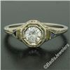 Image 5 : Antique Art Deco 18kt White Gold 0.46 ctw European Diamond Solitaire Filigree En