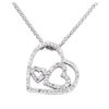 Image 2 : 1.00 ctw Diamond Pendant And Chain - 14KT White Gold