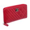 Image 3 : Chanel Red Quilted Leather Coco Boy Zip-Around Wallet