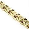 Image 3 : Vintage 14kt Yellow Gold 3.12 ctw Trillion Garnet Wide Tennis Bracelet