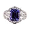 Image 1 : 3.52 ctw Tanzanite and Diamond Ring - 14KT White Gold