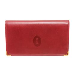 Cartier Burgundy Calfskin Leather Long Flap Wallet