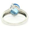 Image 8 : 14K White Gold 3.57 ctw Pave Diamond & Caged Checkerboard Oval Blue Topaz Ring