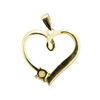 Image 2 : 0.37 ctw Diamond Heart Shaped Pendant -14KT Yellow Gold