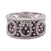 Image 2 : 2.35 ctw Pink Sapphire And Diamond Band - 18KT White Gold