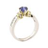 Image 4 : 1.65 ctw Blue Sapphire And Diamond Ring - Platinum and 18KT Yellow Gold
