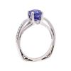 Image 4 : 1.70 ctw Blue Sapphire and Diamond Ring - 18KT White Gold