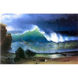 The Coast of the Turquoise Sea by Albert Bierstadt