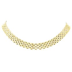 17.75 Inch Five Row Panther Link Chain - 18KT Yellow Gold