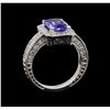 Image 4 : 14KT White Gold 1.54 ctw Tanzanite and Diamond Ring