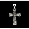 Image 2 : 0.75 ctw Diamond Cross Pendant - 10KT White Gold