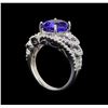 Image 4 : 14KT White Gold 3.23 ctw Tanzanite and Diamond Ring