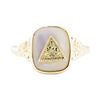 Image 2 : Job's Daughter Mother of Pearl Ring - 10KT Yellow Gold