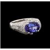 Image 1 : 14KT White Gold 2.84 ctw Tanzanite and Diamond Ring