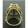 Image 3 : 14k Yellow Gold Opal Pearl Black Enamel Large Dome Ladies Cocktail Ring