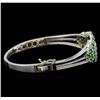 Image 2 : 3.68 ctw Tsavorite and Diamond Bracelet - 14KT White Gold