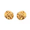 Image 1 : Chanel Vintage Gold Textured CC Logo Round Clip On Earrings