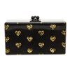 Image 3 : Edie Parker Black Gold Acrylic Heart Clutch