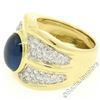 Image 6 : 18kt Yellow Gold 6.50 ctw GIA Certified Sapphire and Diamond Wide Band Ring