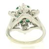 Image 8 : 14k White Gold 2.25 ctw Round Emerald & Diamond Ladies Star Cluster Cocktail Rin
