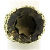 Image 3 : Estate 14kt Yellow Gold 14.13 ctw Smoky Topaz and Open Work Coral Reef Ring
