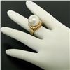 Image 4 : 18K Yellow Gold  13.3mm South Sea Pearl Ring w/ Marquise & Round Diamonds