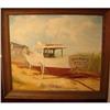 Image 1 : OIL ON CANVAS OF FISHING BOAT ON THE NEW JERSEY#1125724