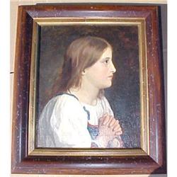 French Antique Oil Portrait #1126013