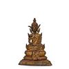 Image 1 : 19C Thai Gilded Bronze Seated Buddha  #1126161