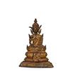 Image 1 : 19C Thai Gilded Bronze Seated Buddha  #1126161