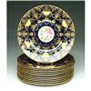 Image 1 : 12 Antique Cobalt Blue Cauldon Porcelain Plates#1126182