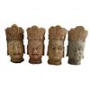 Image 1 : Set 4 Pieces Old Wood Buddhist Guardian Head #1126228