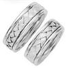 Image 1 : WEDDING BAND SET his-hers platinum  7mm each 2 #1126399