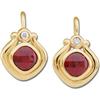 Image 1 : 14K Earrings MOZAMBIQUE GARNET DIAMOND #1136056