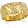 Image 1 : WIDE GOLD WEDDING BAND SZ 7 HAND ENGRAVED #1136060