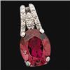 Image 1 : WHITEGold Pendant  GARNET w DIAMONDS #1136068