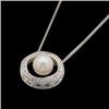 Image 1 : WHITE GOLD PEARL W DIAMOND NECKLACE #1136080