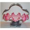 Image 1 : Cranberry Cased Ruffled Edge Brides Basket #1136204