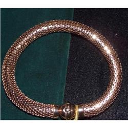 Estate Hallmarked Rose Gold Serpentine bracelet#1136513